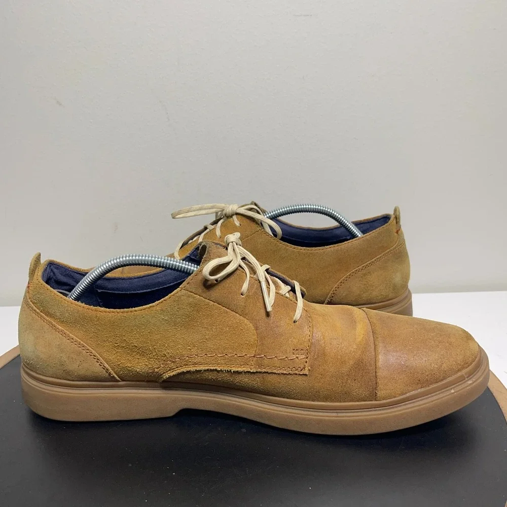 Cole Haan Grand OS Oxford Men 11.5 Cap Toe Tan Suede Business Casual Dadcore